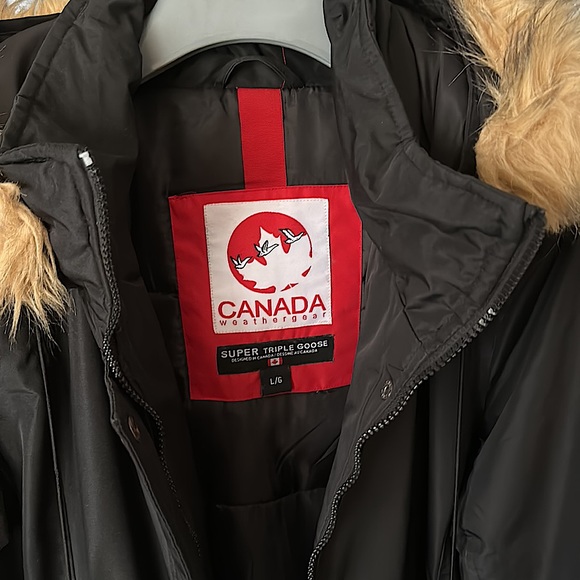 Canada Weather Gear Super Triple Goose Black Parka Size L - Picture 6 of 13